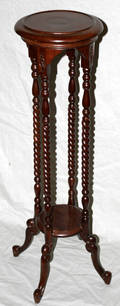 090396 MAHOGANY PEDESTAL SPOOL TURNINGS