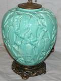 092390 PHOENIX GREEN POTTERY TABLE LAMP C1920