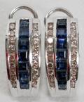 092386 2CT SAPPHIRE  14CT DIAMOND CLIP EARRINGS