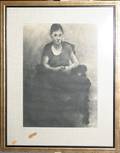 092349 DABNOVICH CHARCOAL ON PAPER SEATED WOMAN