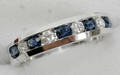 12437 14KT GOLD SAPPHIRE  DIAMOND ANNIVERSARY BAND