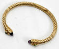 12436 14KT GOLD AMETHYST  PERIDOT CUFF BRACELET