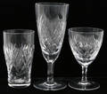 121516 BAVARIAN CUT CRYSTAL STEMWARE TUMBLERS WINES
