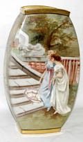 121500 LIMOGES PORCELAIN HAND PAINTED VASE H 12 12