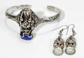 100431 NEPALESE STERLING SILVER EARRINGS  BRACELET