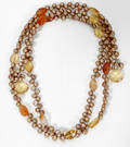 100413 PEARL CARNELIAN CITRINE  LARIA NECKLACE