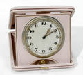 12505 PINK LEATHER ENCASED TRAVEL CLOCK H 4 W 4