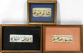 121557 IRANIAN HANDPAINTED BONE FRAMED MINIATURES