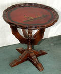 121541 WALNUT PEDESTAL BASE TABLE H 24 DIA 23