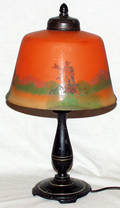 121540 REVPAINTED GLASS  MOE BRIDGES BOUDOIR LAMP