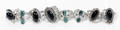 112463 NAVAHO STERLING JET MALACHITE RAISED RELIEF