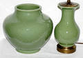 111665 CELADON PORCELAIN VASE MOUNTED AS A TABLE LAMP