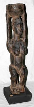110497 BAMBARA CARVED WOOD FEMALE MALI