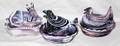 101593 PURPLE SLAG GLASS BUTTER DISHES