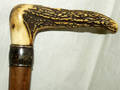 100445 ANTLER  STERLING WALKING STICK HANDLE