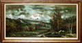 090486 K SCHETHE OIL ON CANVAS MOUNTAIN LANDSCAPE