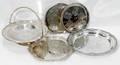 12516 SILVER  PLATE SALVER ROUND BASKET  TRAY