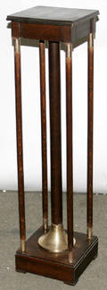 11528 OAK  BRASS SQUARE TOPPED PEDESTAL H 44