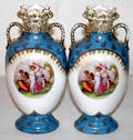 11526 AUSTRIAN VASES C 1900 PAIR H 8
