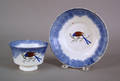 Blue spatter cup and saucer 19th c