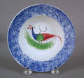 Blue spatter cup plate 19th c