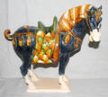120561 CHINESE TANG STYLE POTTERY HORSE H 14 L 15