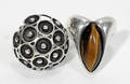 111680 TIGER EYE  CLUSTER STERLING RINGS