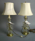 Pair of cut glass table lamps