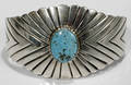 110532 NAVAHO STERLING BRACELET W TURQUOISE SUNBURST