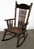 100510 MAHOGANY SPINDLE BACK ROCKING CHAIR