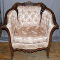 090514 AMERICAN CARVED CHAIR PIERCED  TUFTED BACK