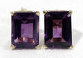 090501 AMETHYST  YELLOW GOLD EARRINGS