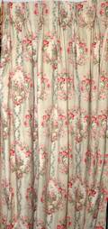 092513 FLORAL PRINT COTTON DRAPERIES PAIR 8x3