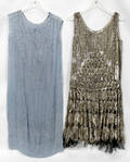 10574 BEADED SILK SEQUIN  TULLE DRESSES C 1920