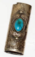 121626 STERLING SILVER  TURQUOISE LIGHTER COVER