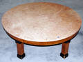122630 BAKER FURNITURE CO WALNUTMARBLE COFFEE TABLE