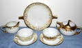 120627 PORCELAIN CUPS  SAUCERS CREAMER  SUGAR