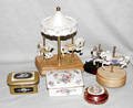 112560 WILLITTS DESIGNS BISQUE CAROUSEL MUSIC BOXES