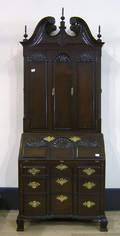 Chippendale style mahogany secretary