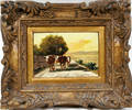 12012 CAROLUS PALLYA OIL ON WOOD PANEL 5x7 FARM