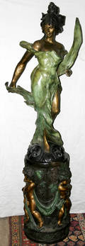 11012 BRONZE ALLEGORICAL FIGURE  BRONZE BASE