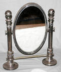 11021 SHEFFIELD PLATE VANITY MIRROR ON SWIVEL STAND