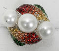 10061 28CT SAPPHIRE CULTURED PEARL  DIAMOND RING