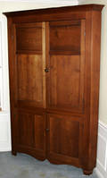 10001 ANTIQUE WALNUT CORNER CUPBOARD 19TH C H 84