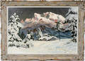 122020 ALOIS ARNEGGER OIL ON CANVAS WINTER LANDSCAPE
