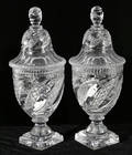 122037 WATERFORD CRYSTAL COVERED JARS