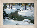 122021 FRANK H MYERS OIL ON BOARD WINTER STREAM
