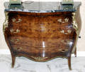 121018 LOUIS XV STYLE WALNUT BOMBE COMMODE