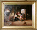 121011 ENGLISH OIL ON CANVAS GENRE SCENE 19TH C