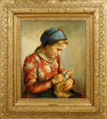 121007 I RAFAY OIL ON CANVAS YOUNG GIRL W DOLL